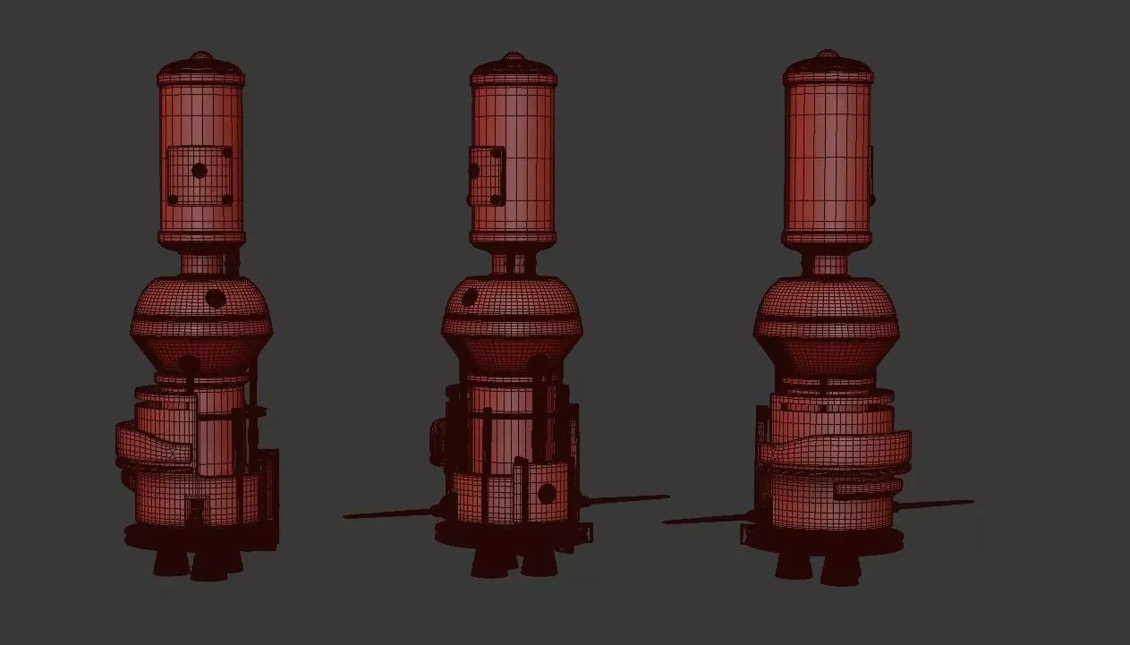 Satelite three different rockets 3D model
