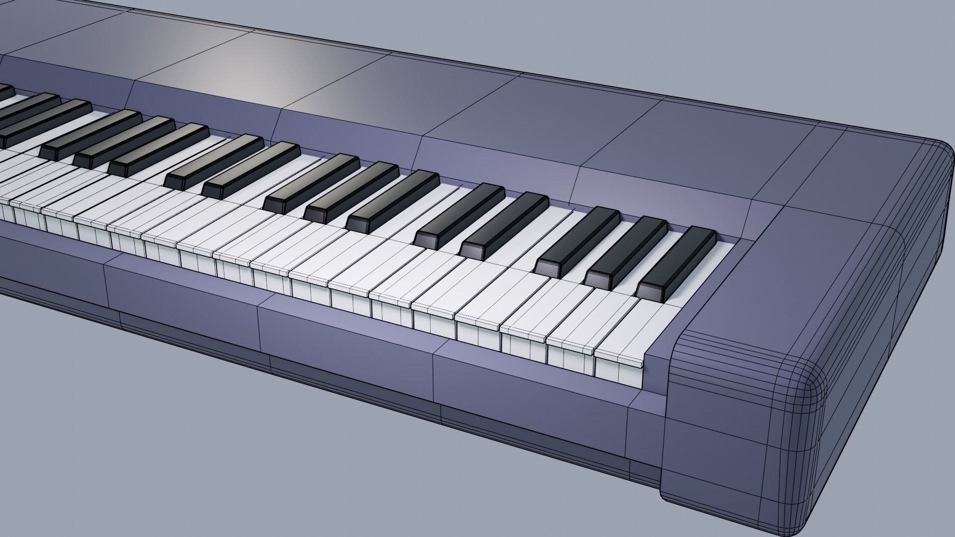 Keyboard Music Instrument Low-poly 3D model_3