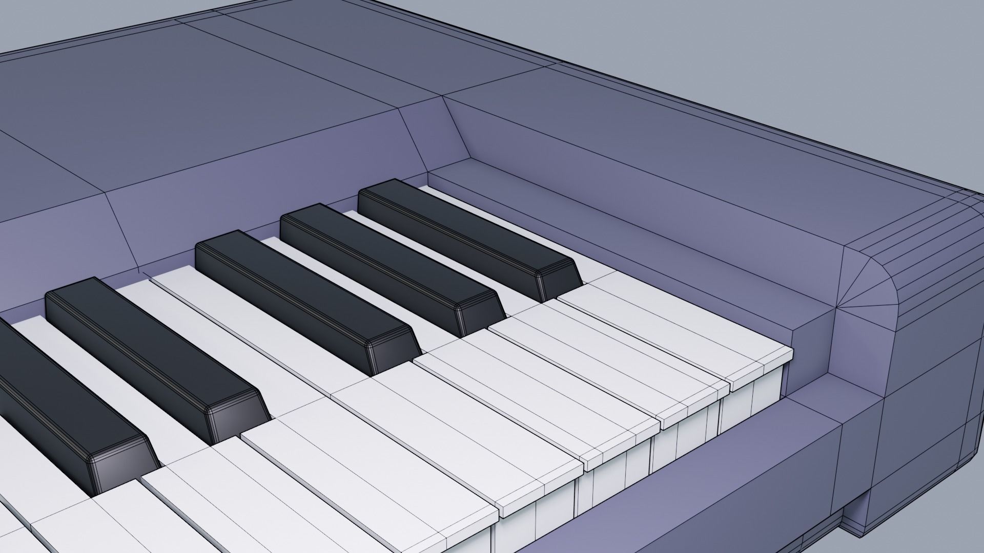 Keyboard Music Instrument Low-poly 3D model_4