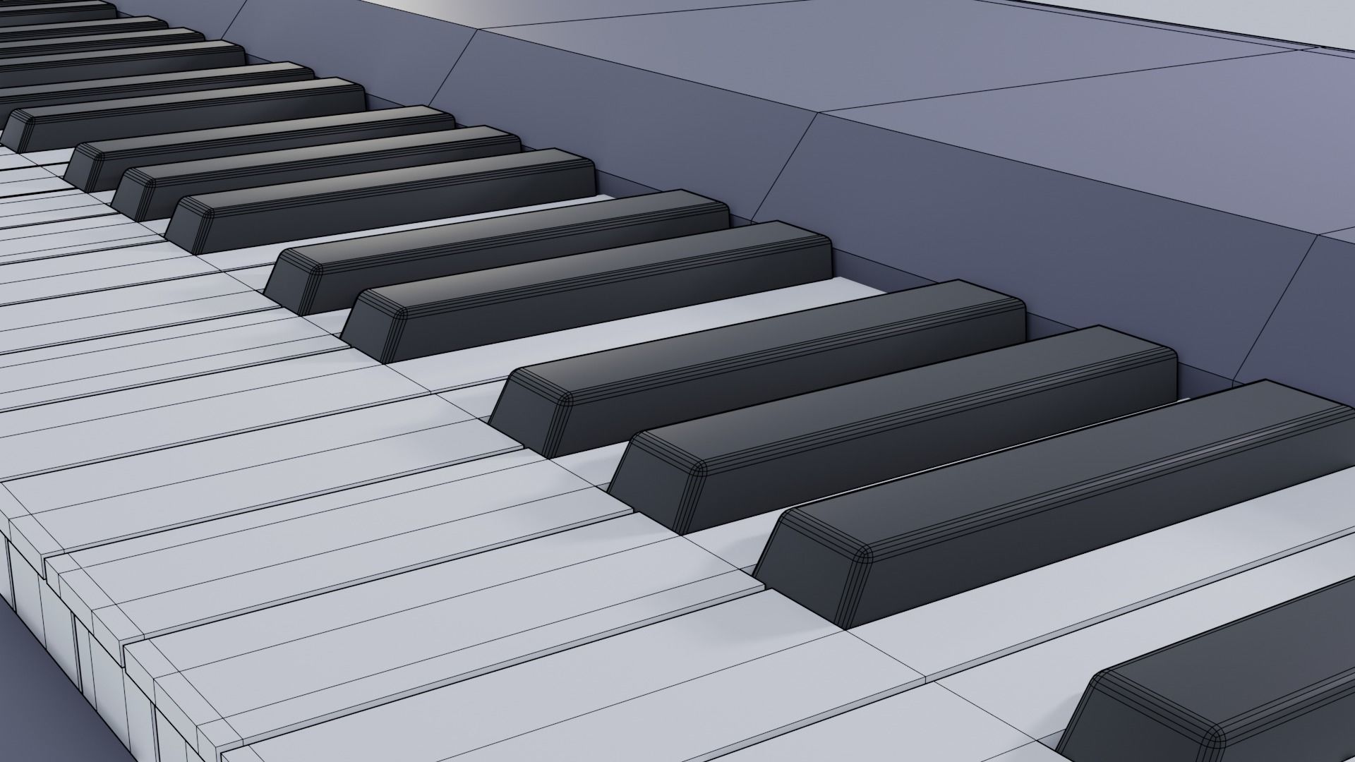 Keyboard Music Instrument Low-poly 3D model_5