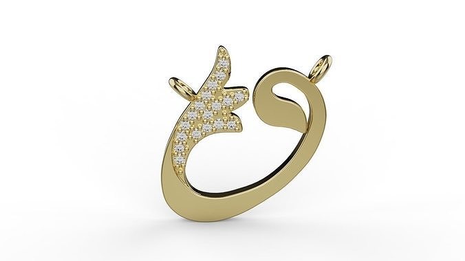 vav arabic alphabet muslim pendant 3D print model