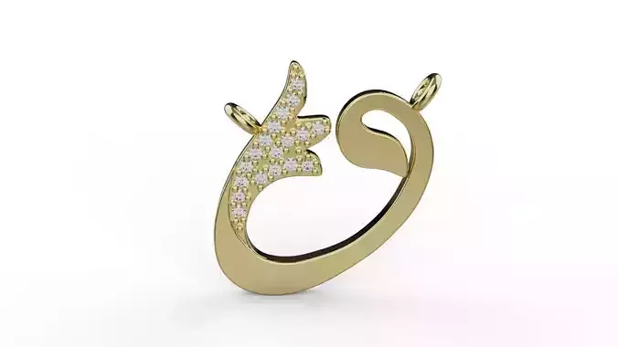 vav arabic alphabet muslim pendant 3D print model