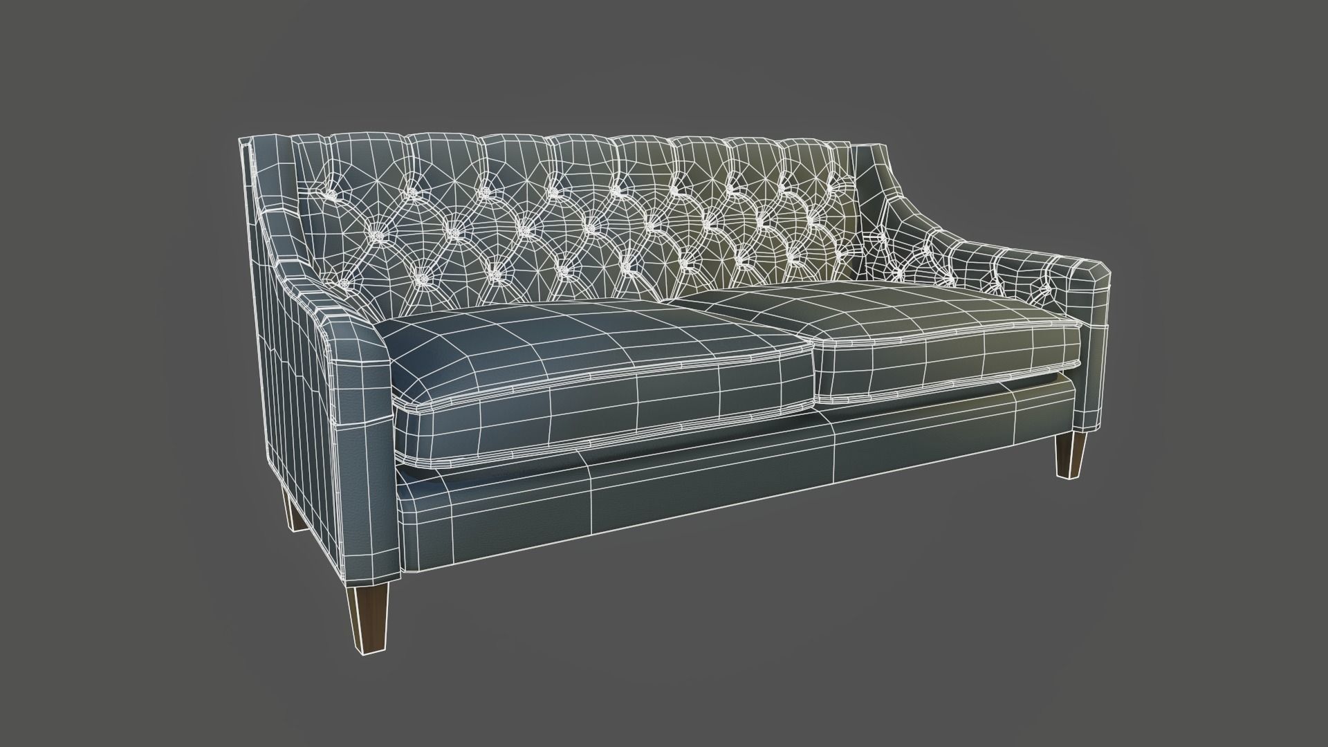 Sofa with color variations Low-poly 3D model_12