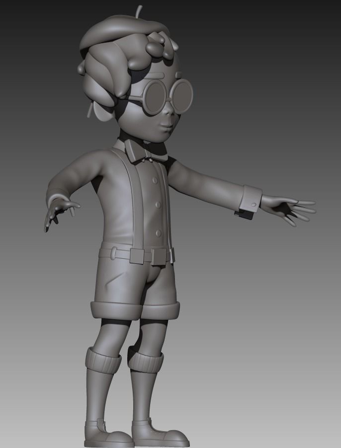 Simple cartoon 3D boy Low-poly 3D model_8