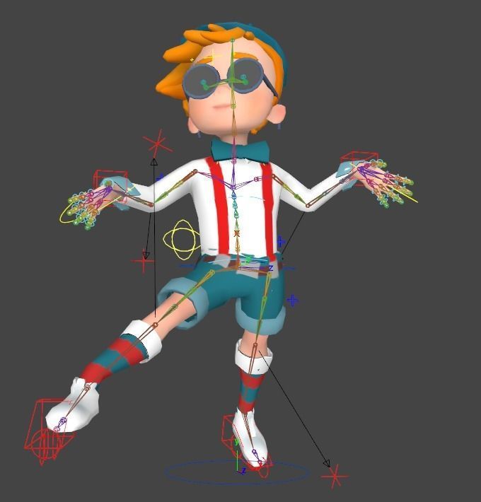 Simple cartoon 3D boy Low-poly 3D model_12