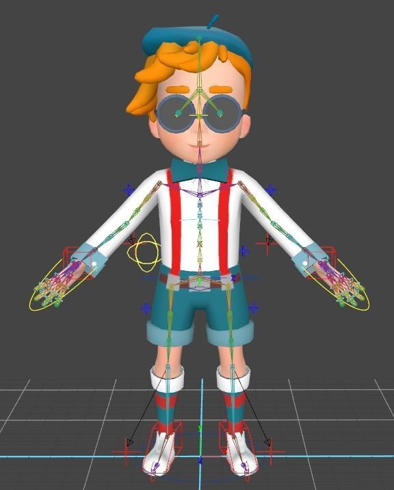 Simple cartoon 3D boy Low-poly 3D model_11