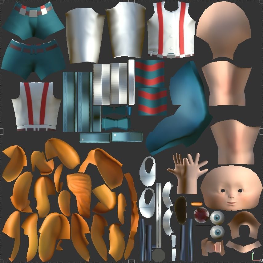 Simple cartoon 3D boy Low-poly 3D model_14