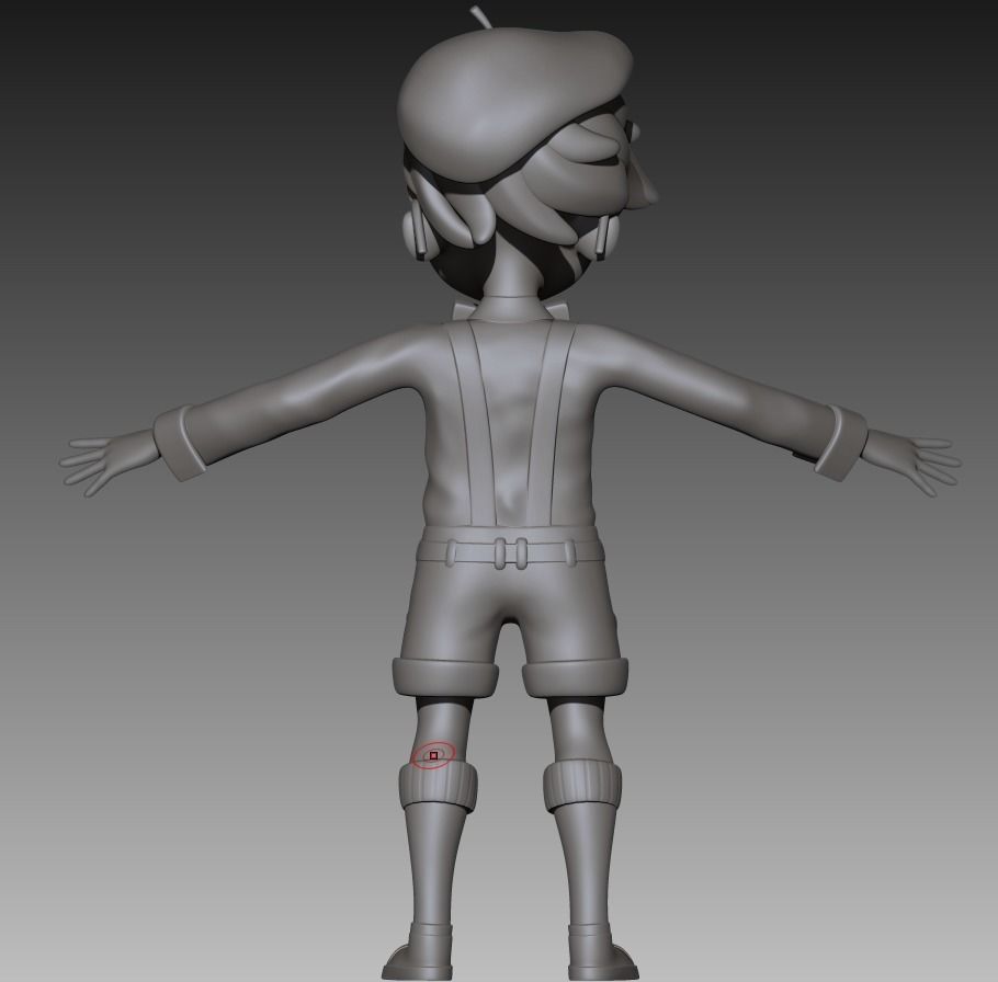 Simple cartoon 3D boy Low-poly 3D model_9