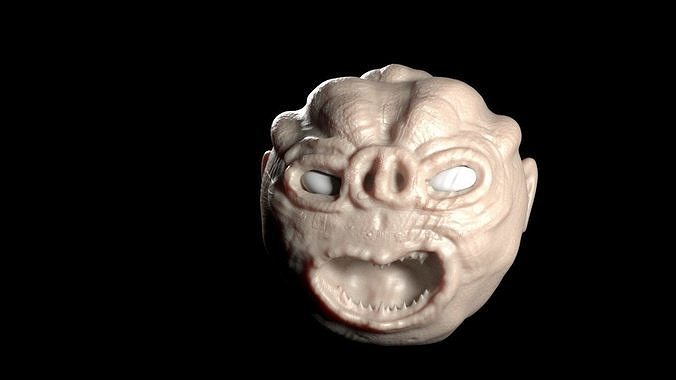 Scared Water Ogre Head Free 3D model