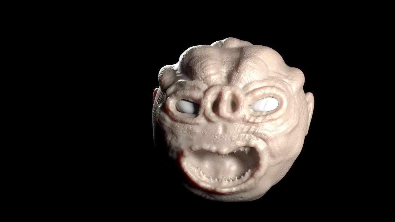 Scared Water Ogre Head Free 3D model