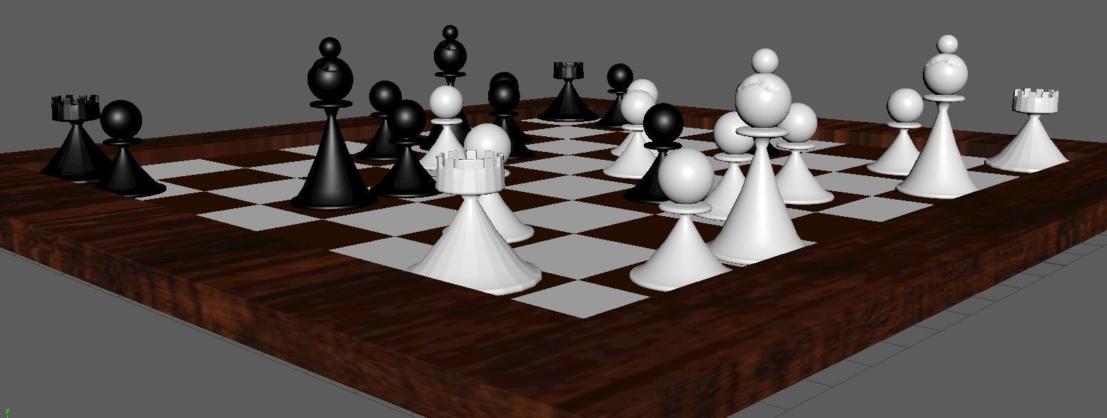 Chess Board Game 3D model_4