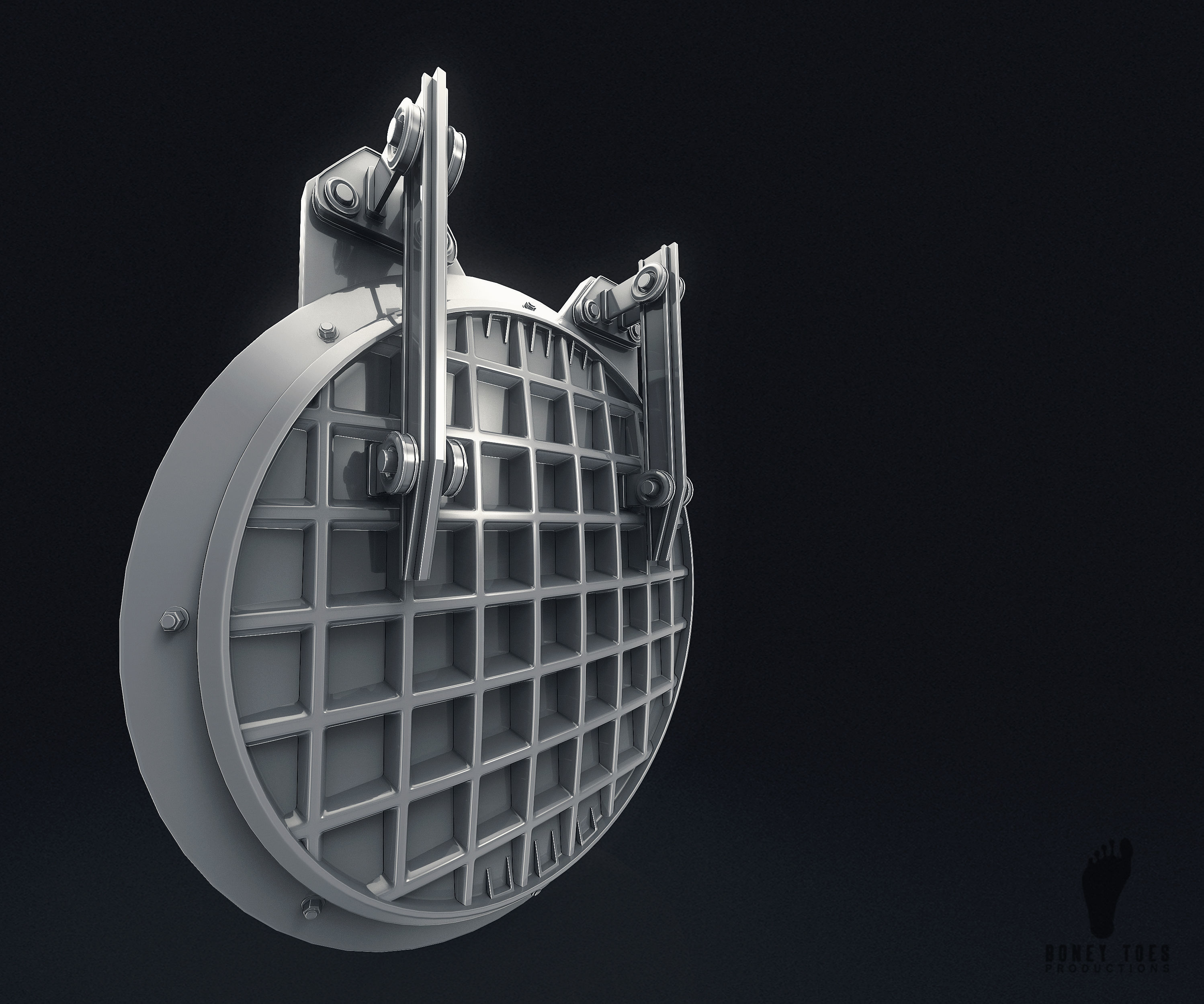 3D Sewer Gate Door Cover  3D model_1