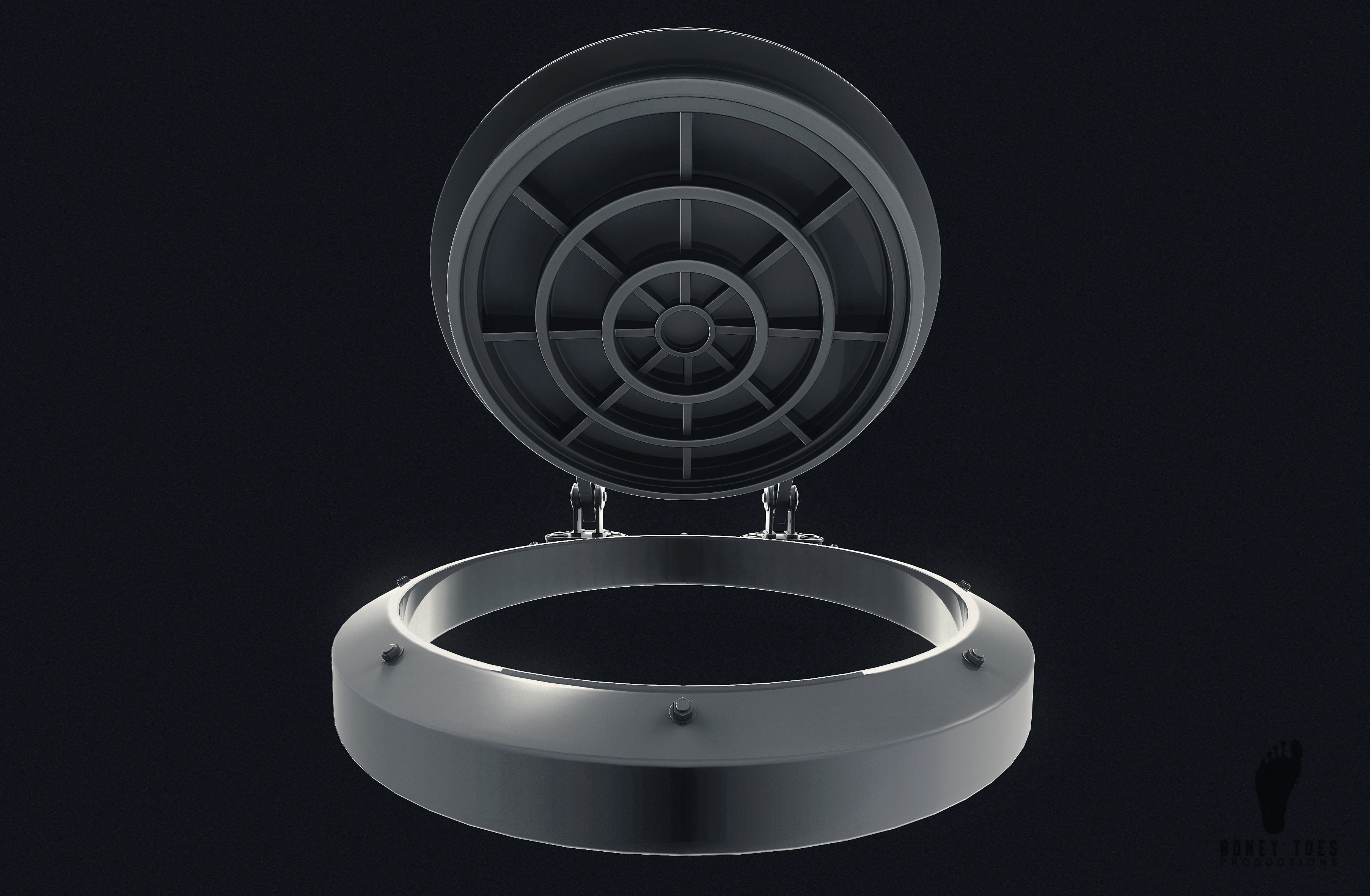 3D Sewer Gate Door Cover  3D model_3