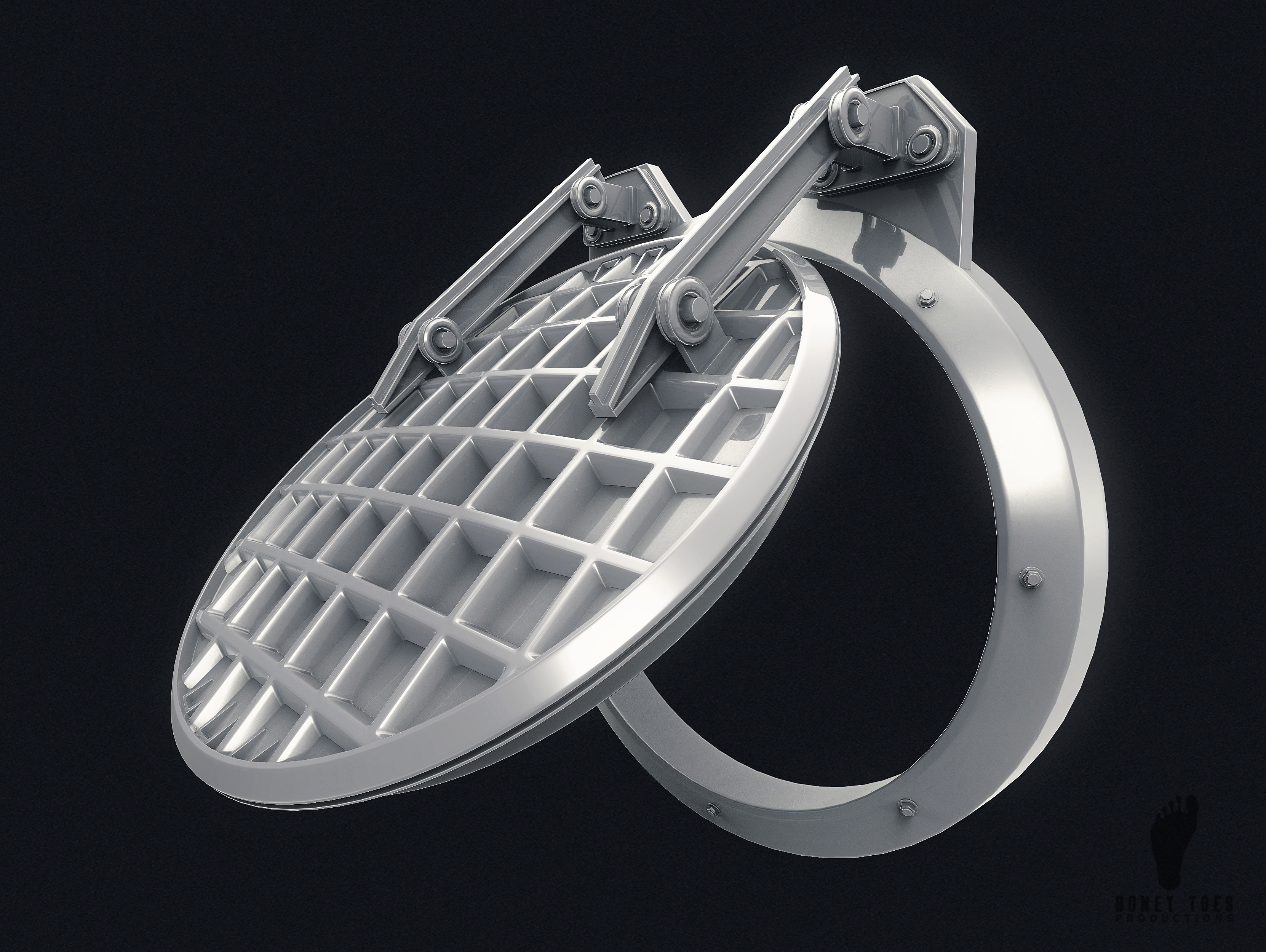 3D Sewer Gate Door Cover  3D model_4