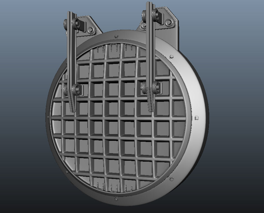3D Sewer Gate Door Cover  3D model_5