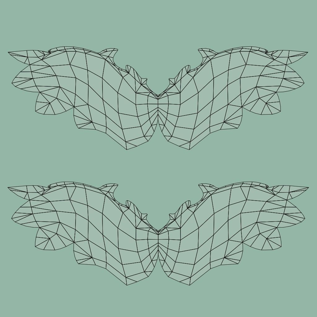 Low-Poly-Ancient-Fairy-Angel-Wings angel wings Low-poly 3D model_12