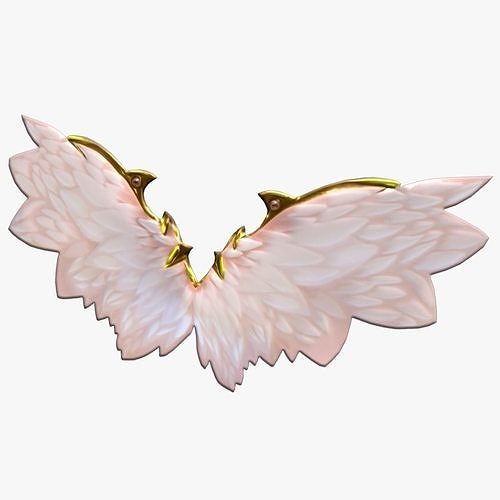Low-Poly-Ancient-Fairy-Angel-Wings angel wings Low-poly 3D model