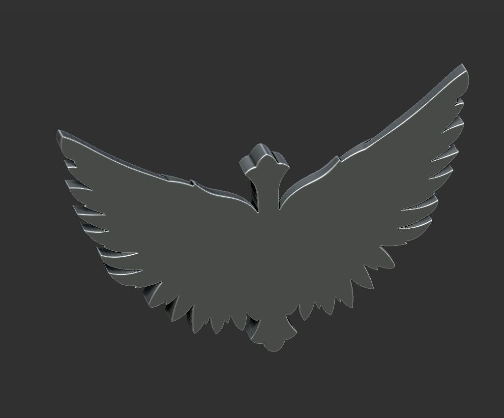 Cross with wings 3D print model_2