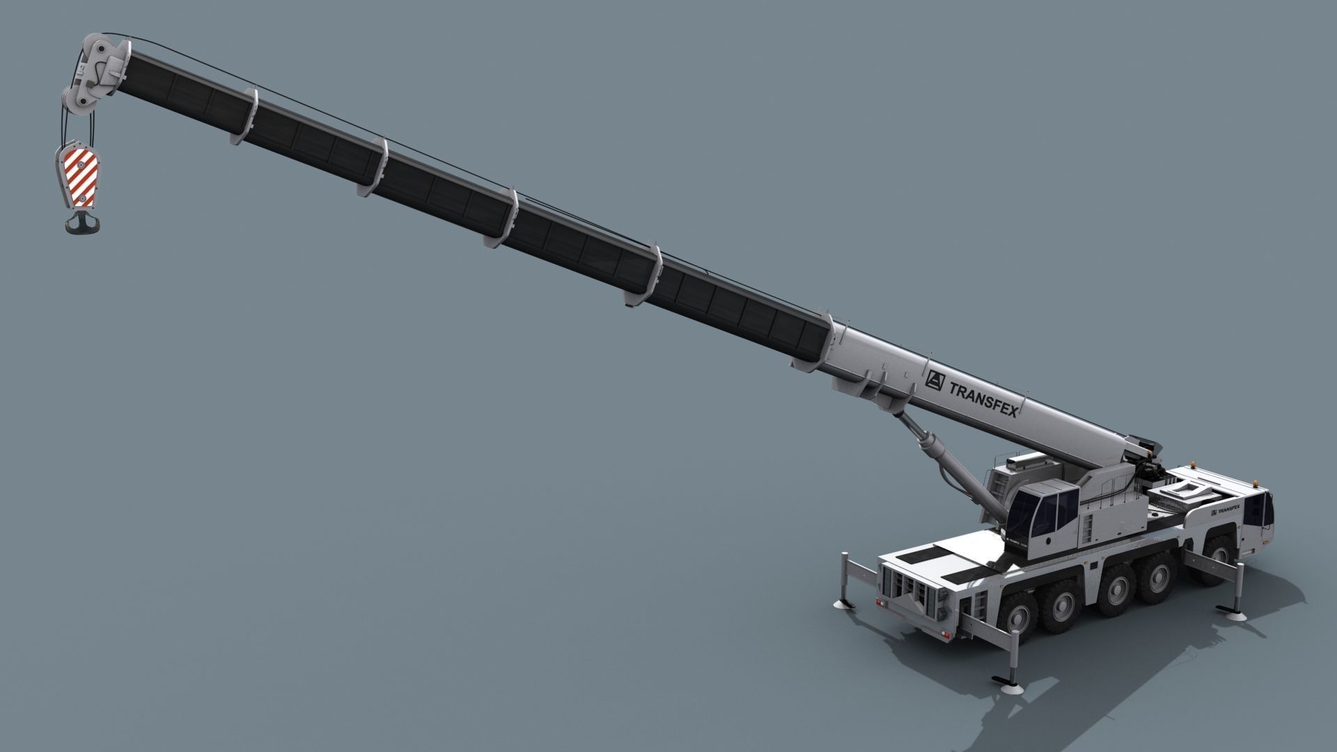 Your Wheeled Crane - 200 t 3d animated crane model 3D model_12
