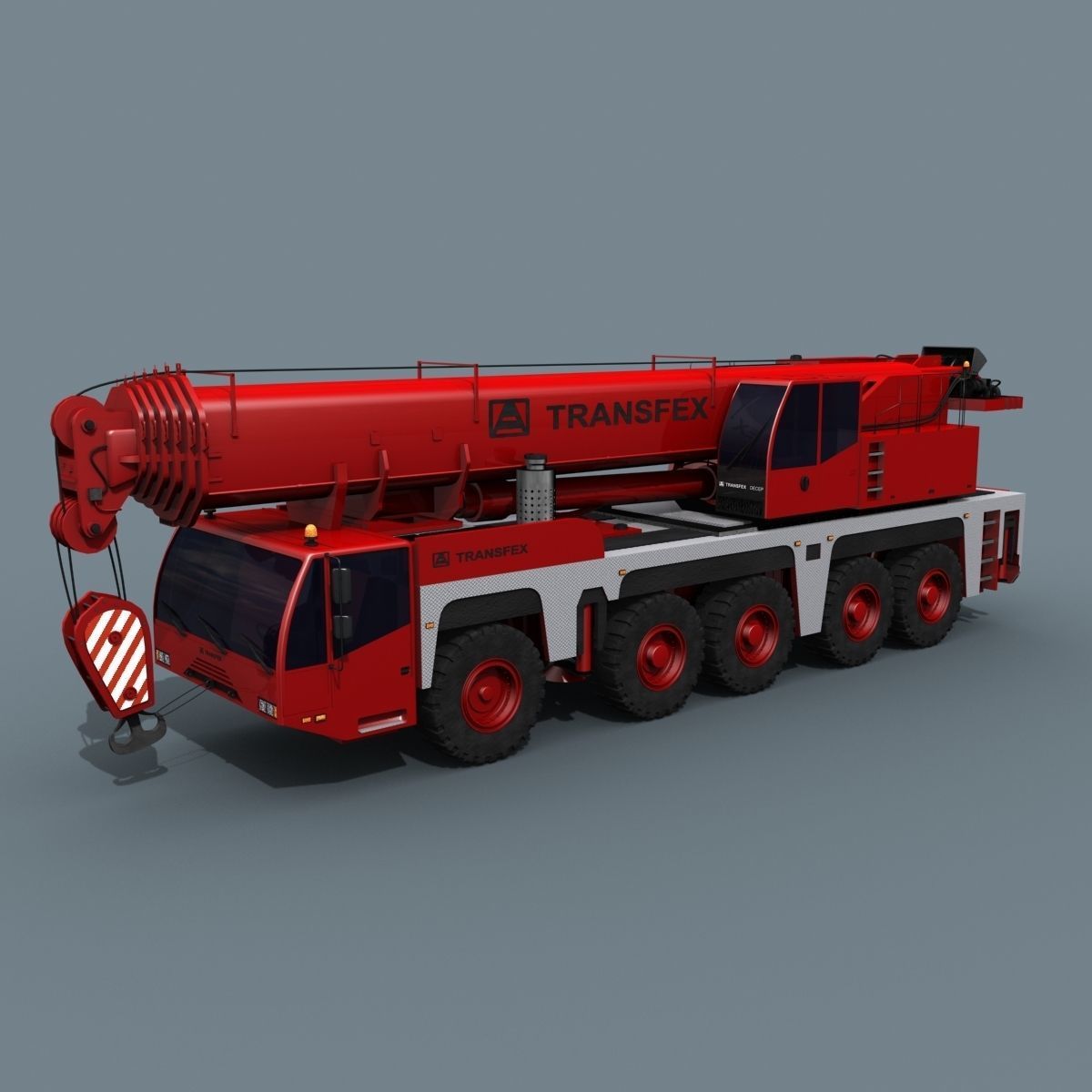 Your Wheeled Crane - 200 t 3d animated crane model 3D model_4