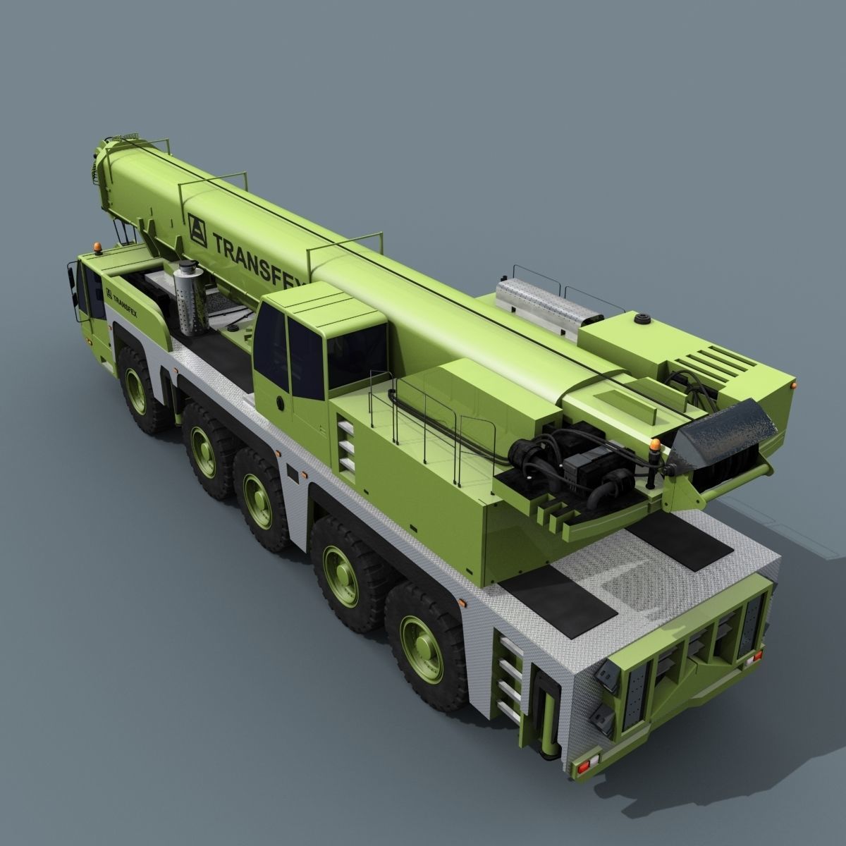 Your Wheeled Crane - 200 t 3d animated crane model 3D model_10