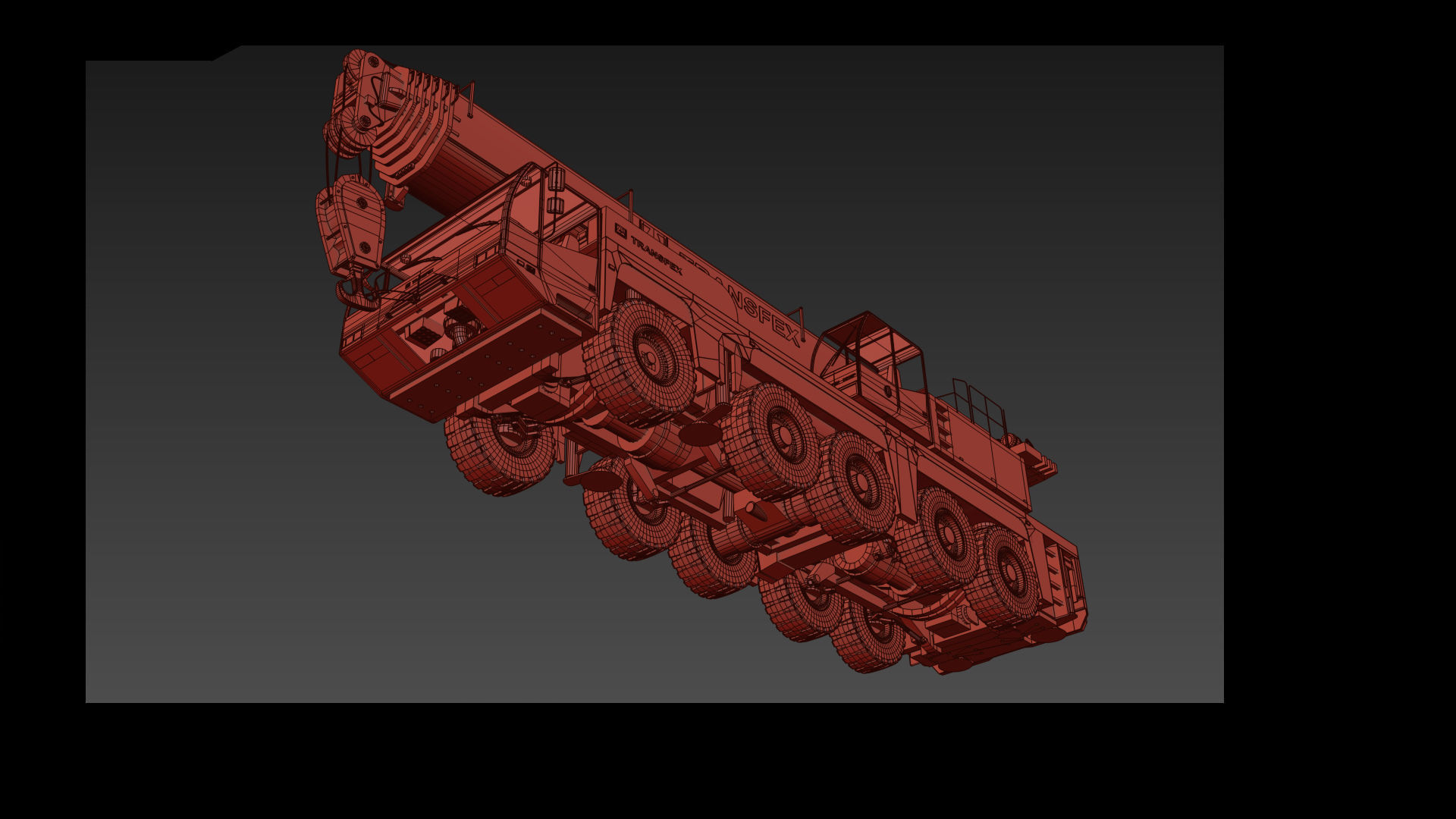 Your Wheeled Crane - 200 t 3d animated crane model 3D model_16