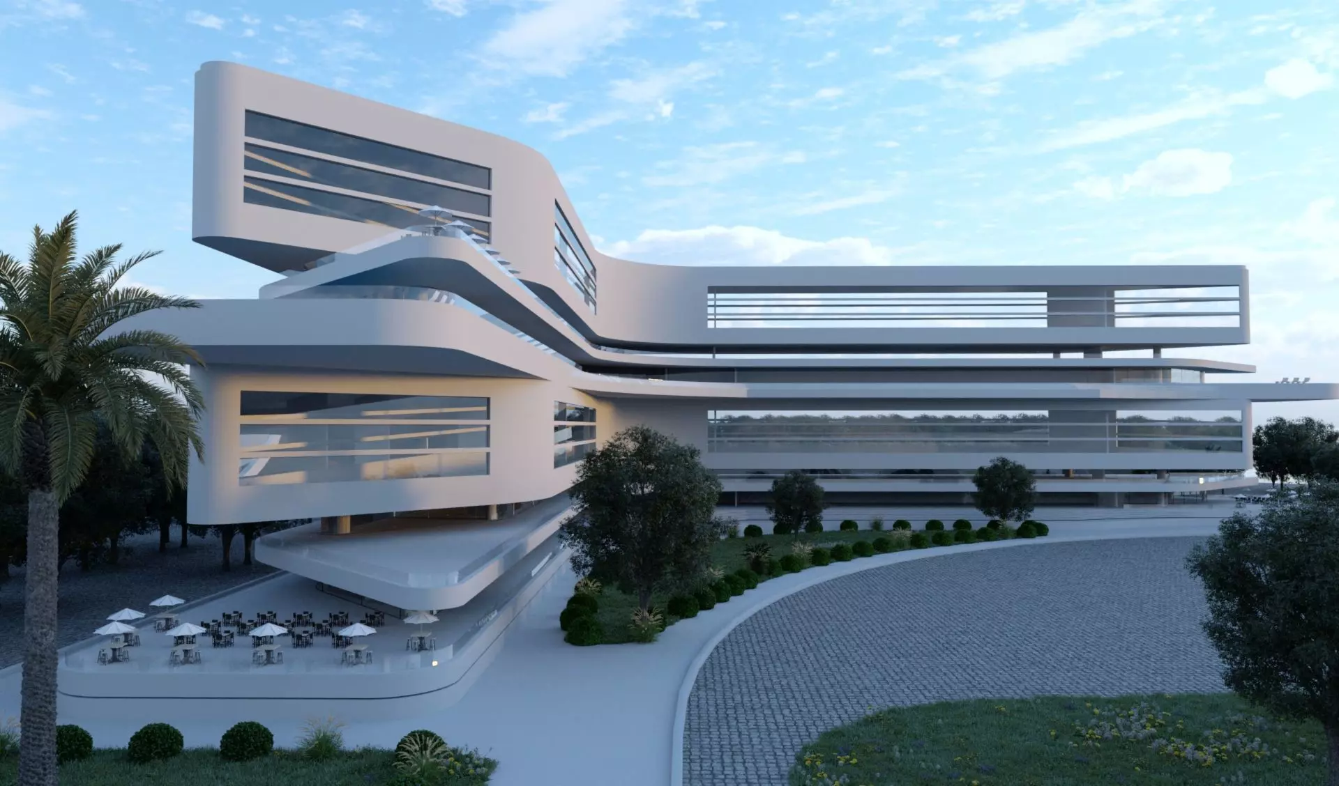 Modern Building V01 3D model_0