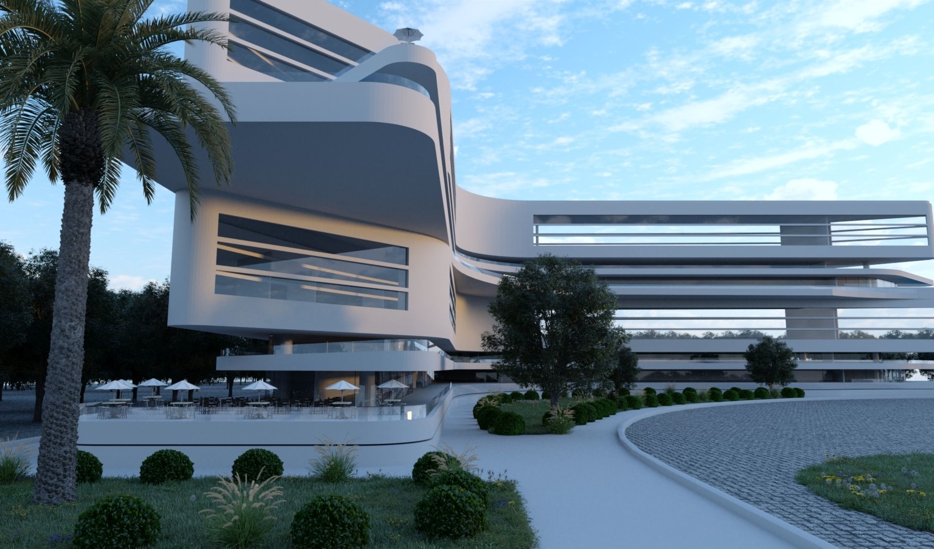 Modern Building V01 3D model_6