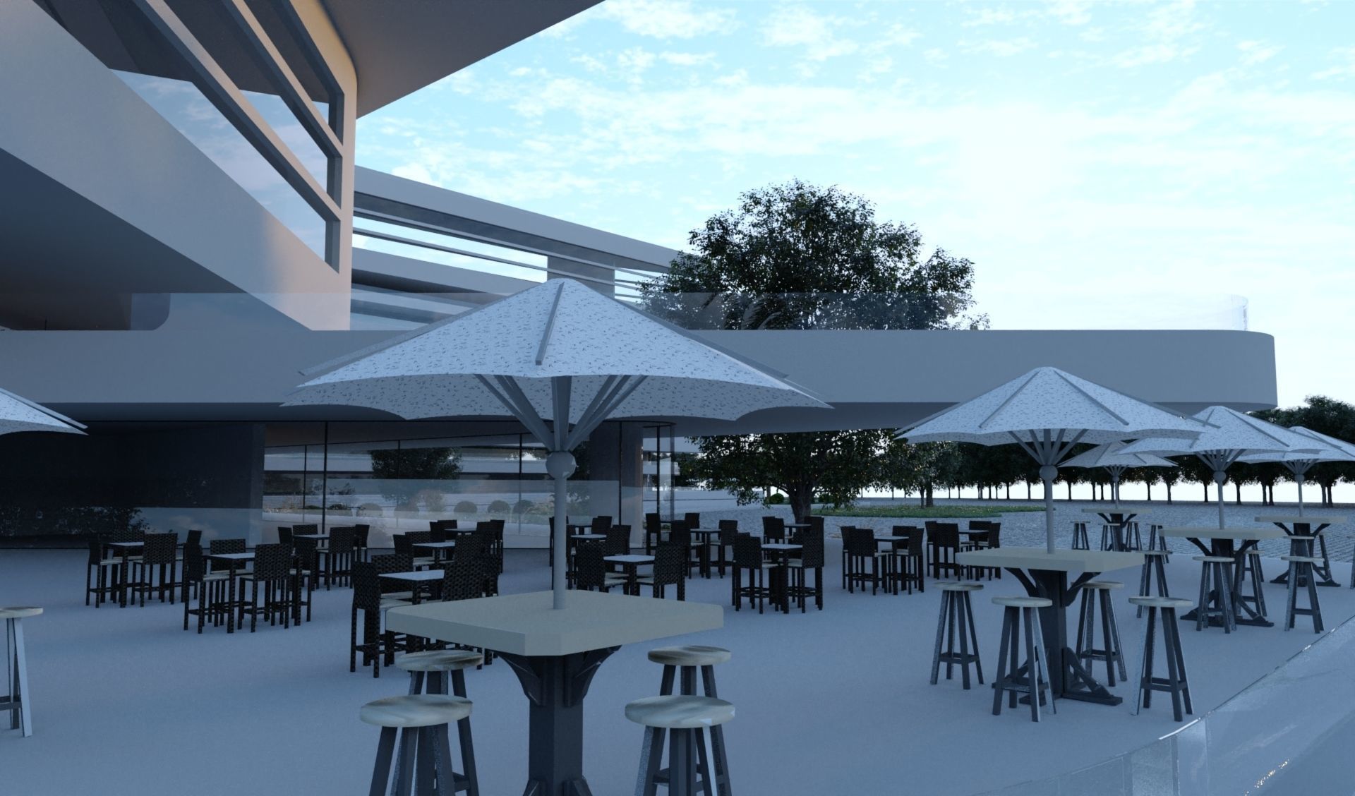 Modern Building V01 3D model_9