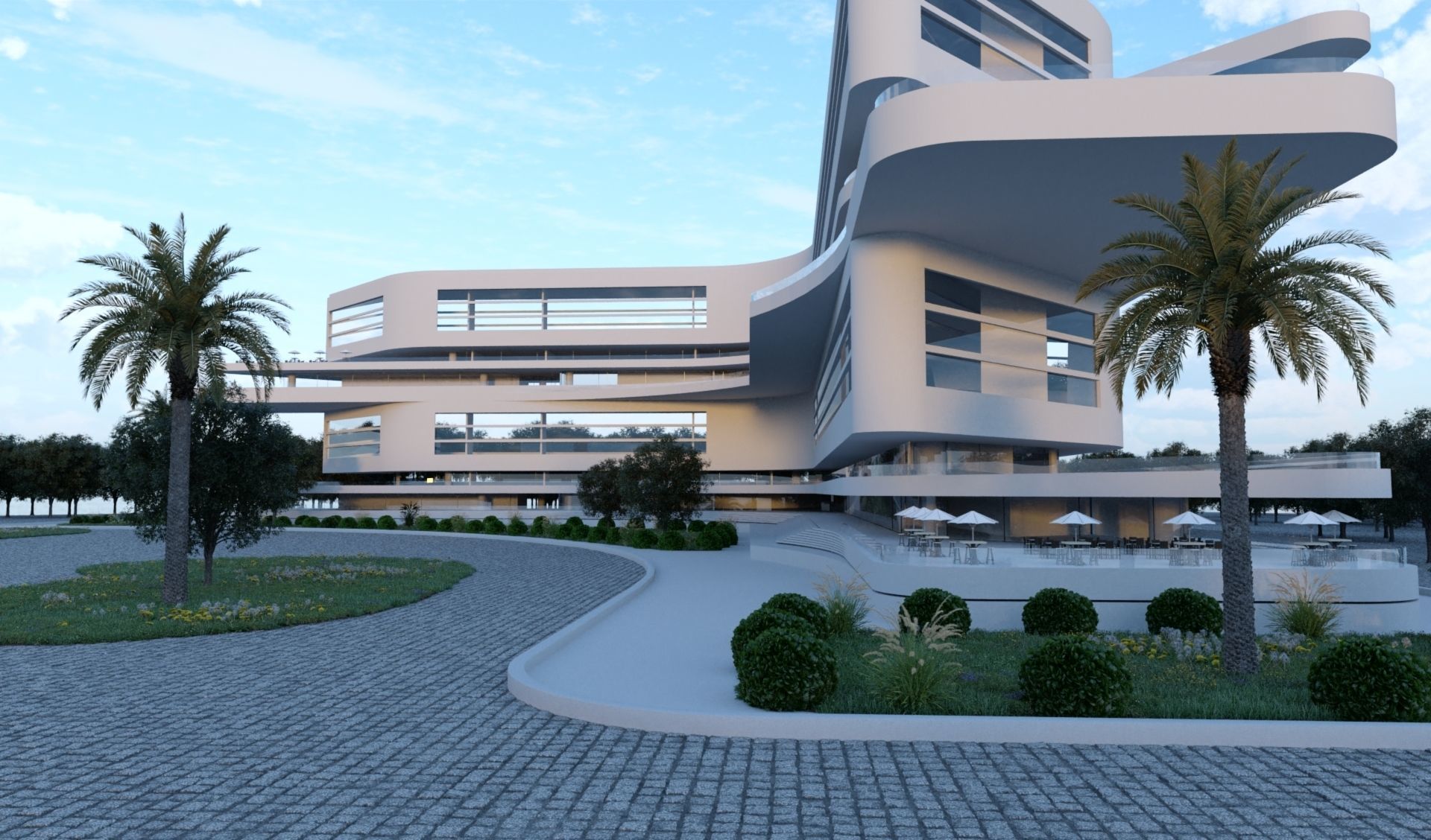 Modern Building V01 3D model_2