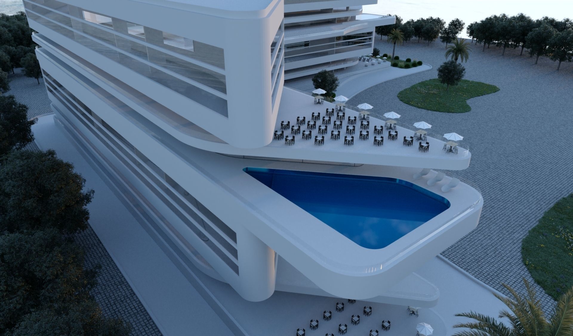 Modern Building V01 3D model_8