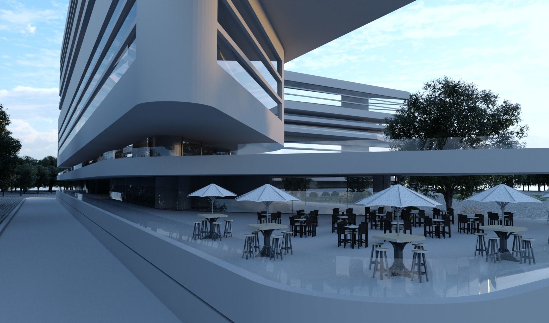 Modern Building V01 3D model_3