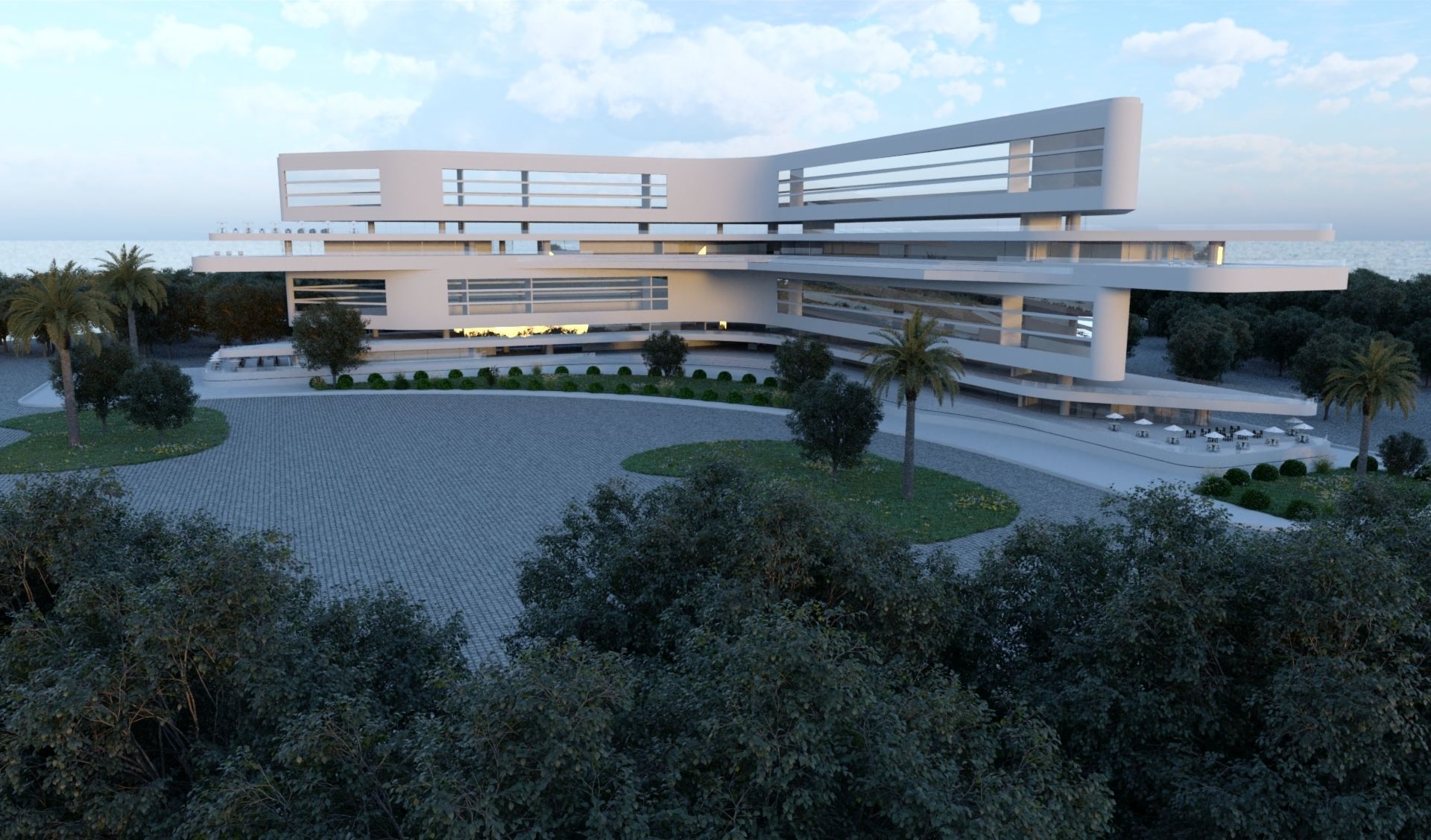 Modern Building V01 3D model_5