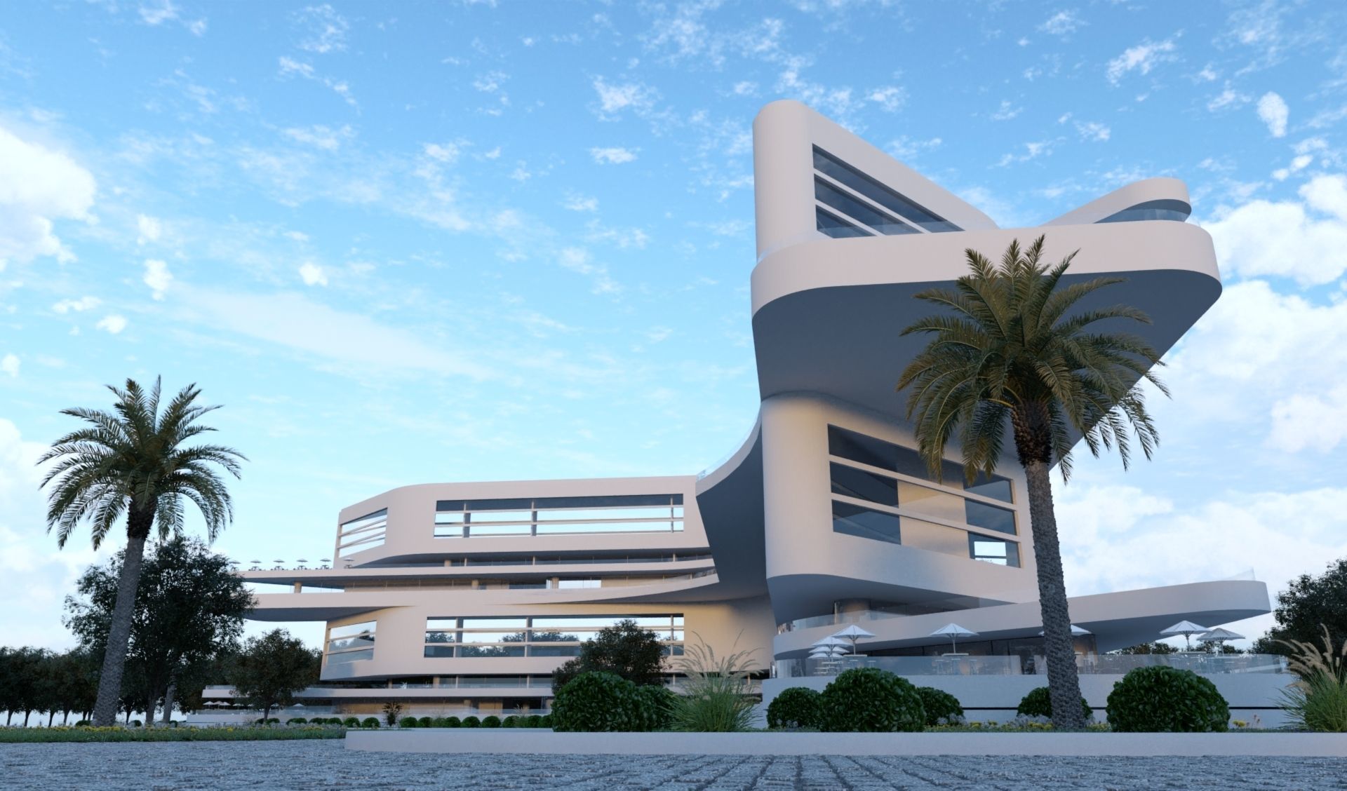 Modern Building V01 3D model_1