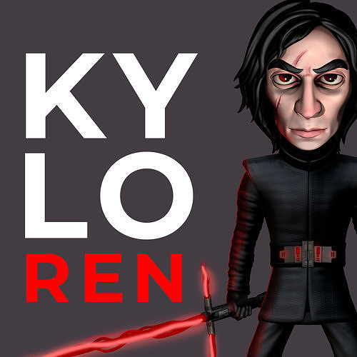 Helmetless Kylo Ren 3D print model
