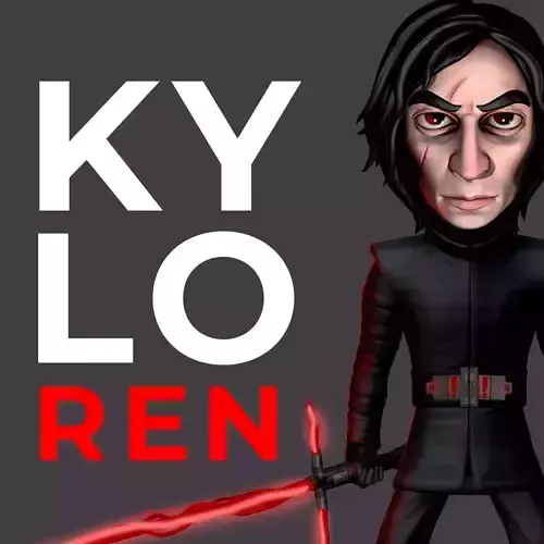 Helmetless Kylo Ren 3D print model