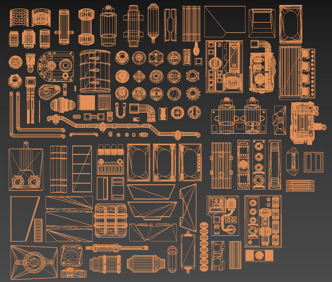 Greeblie Kitbash Set 1 3D model_4