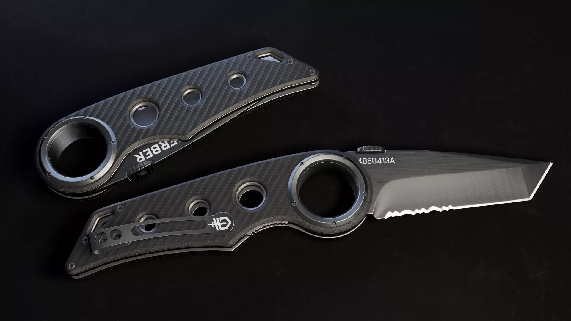 Gerber Tactical Remix Knife Low-poly 3D model_0
