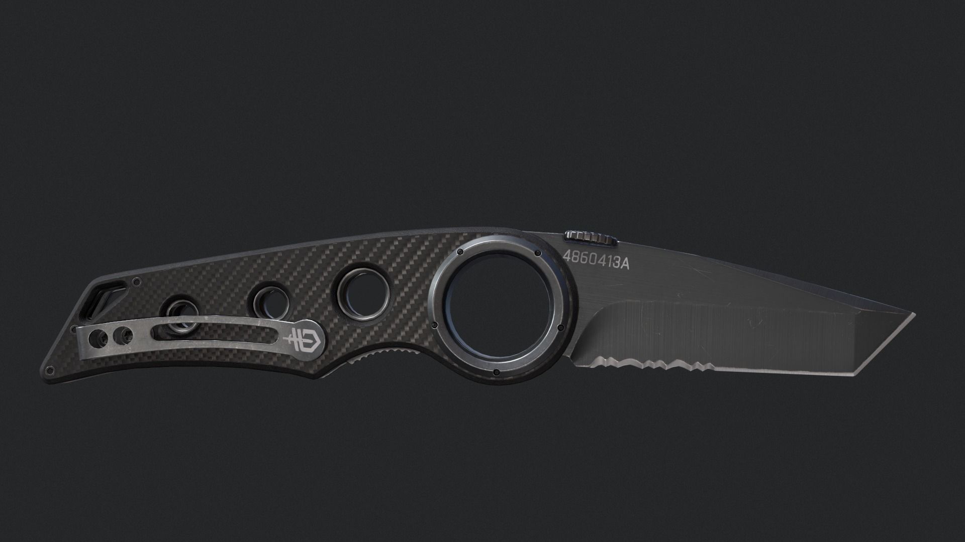 Gerber Tactical Remix Knife Low-poly 3D model_2