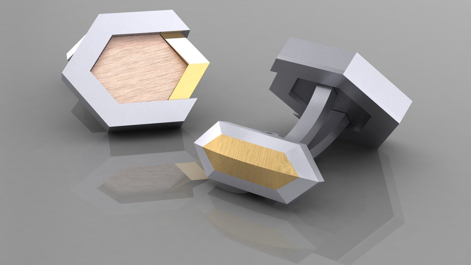 Strict Cufflinks  3D print model_3