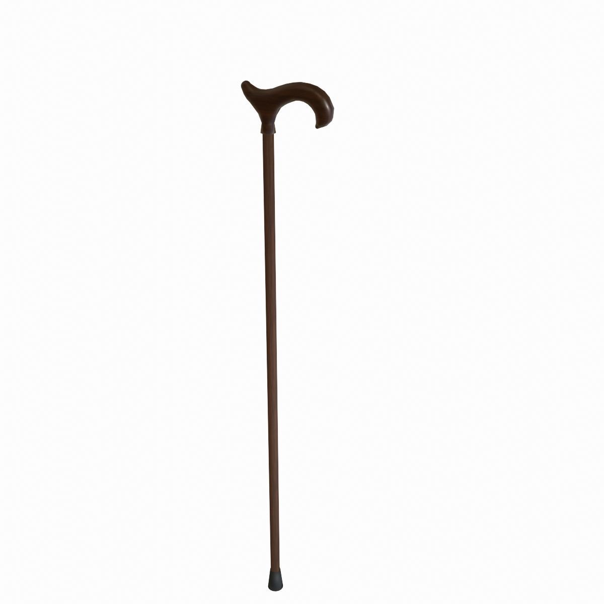 A wood walking stick Low-poly 3D model_1