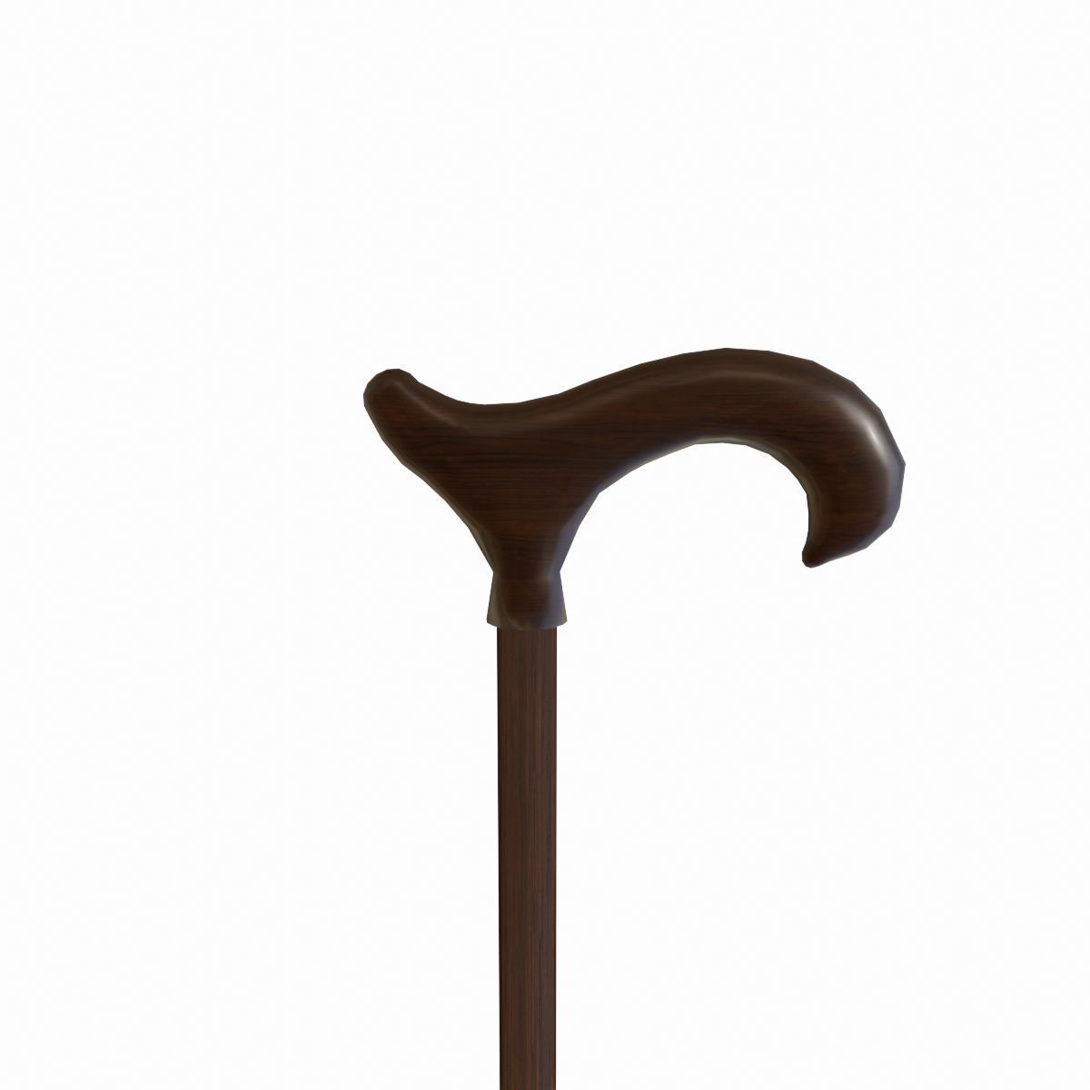 A wood walking stick Low-poly 3D model_2