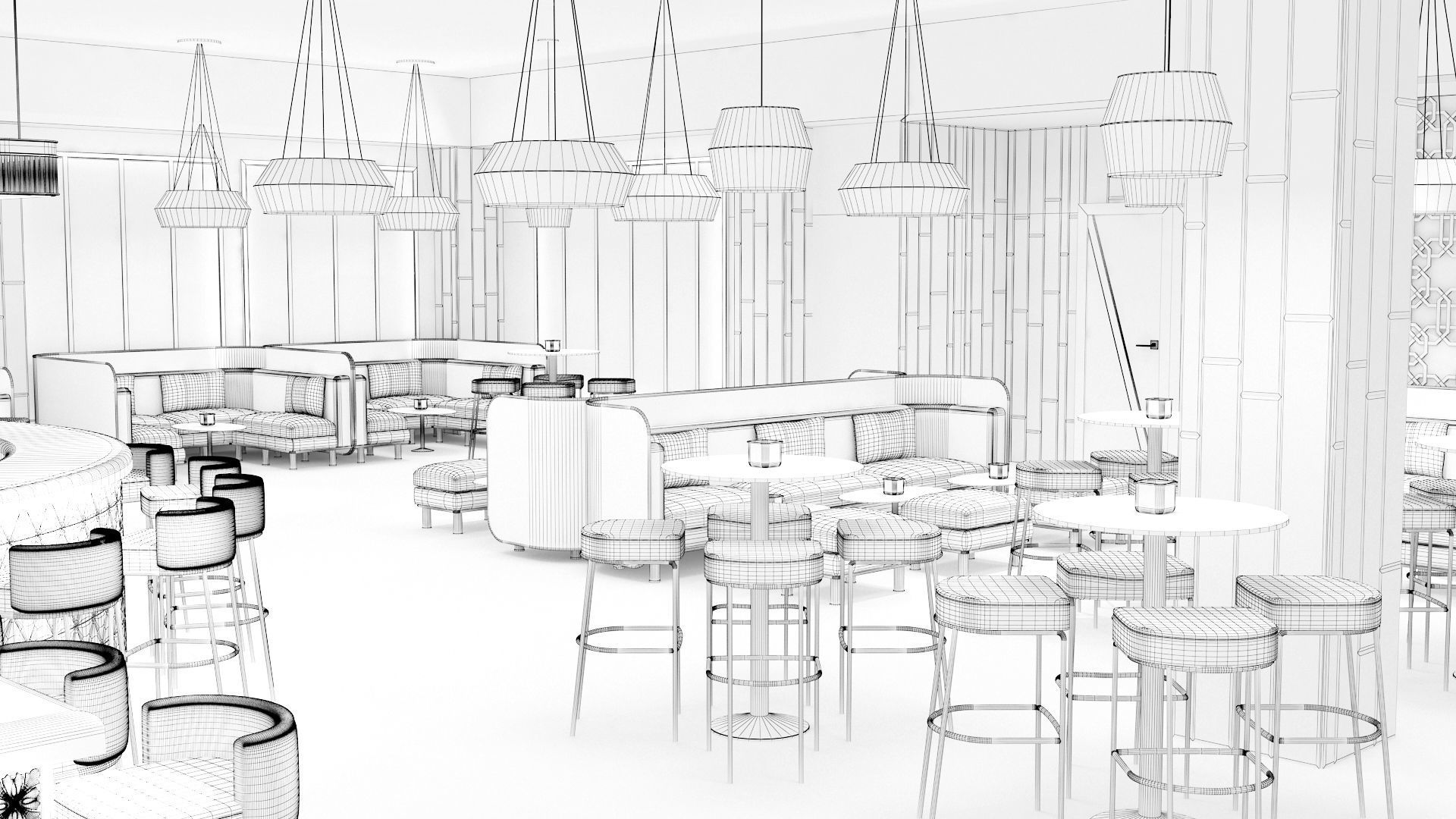 Luxury nightclub bar interior design 3D model_19