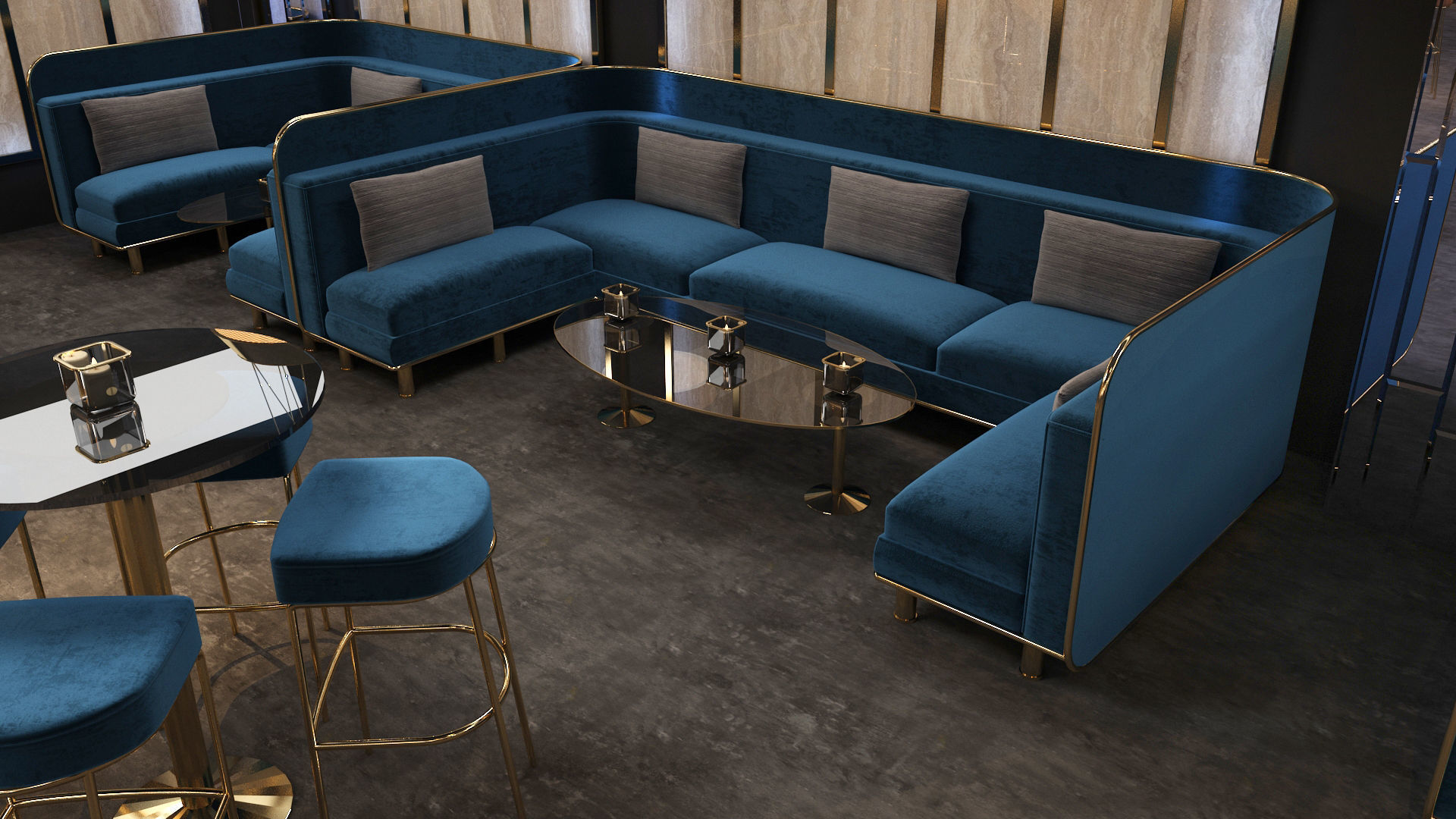 Luxury nightclub bar interior design 3D model_11