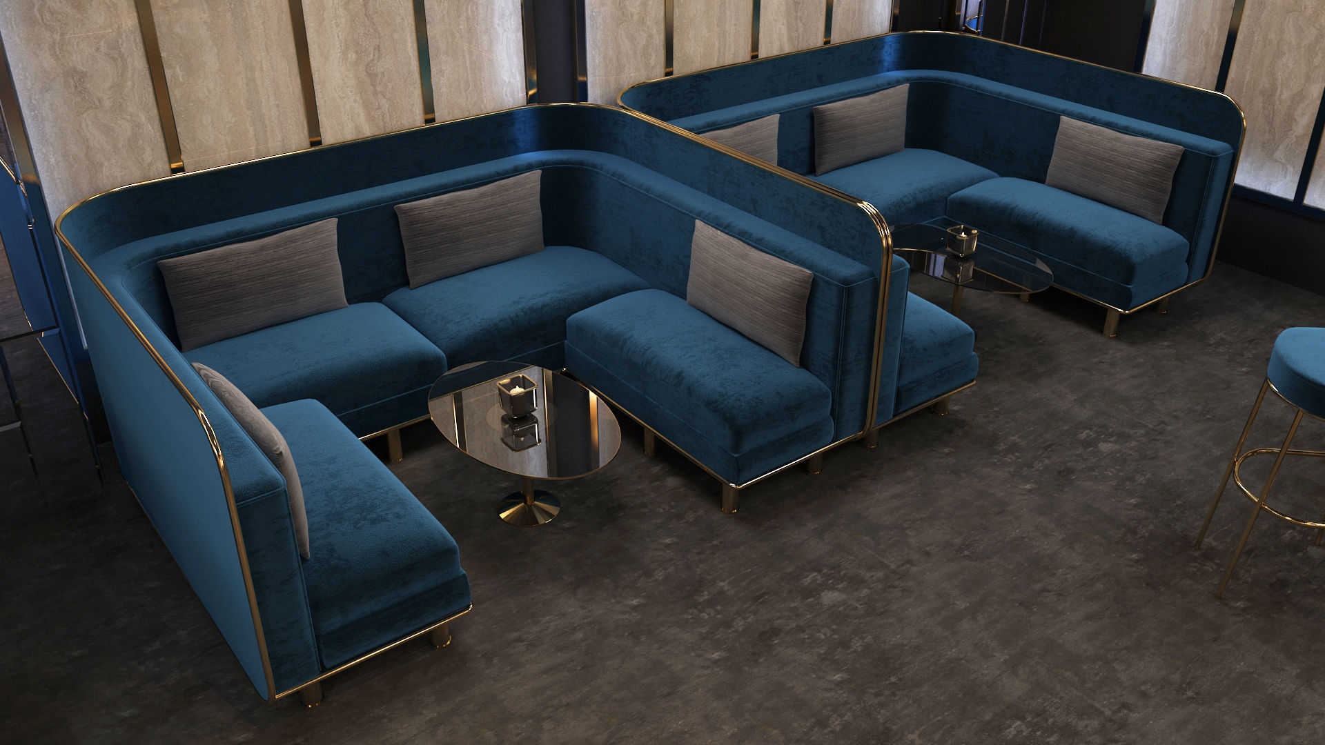 Luxury nightclub bar interior design 3D model_10