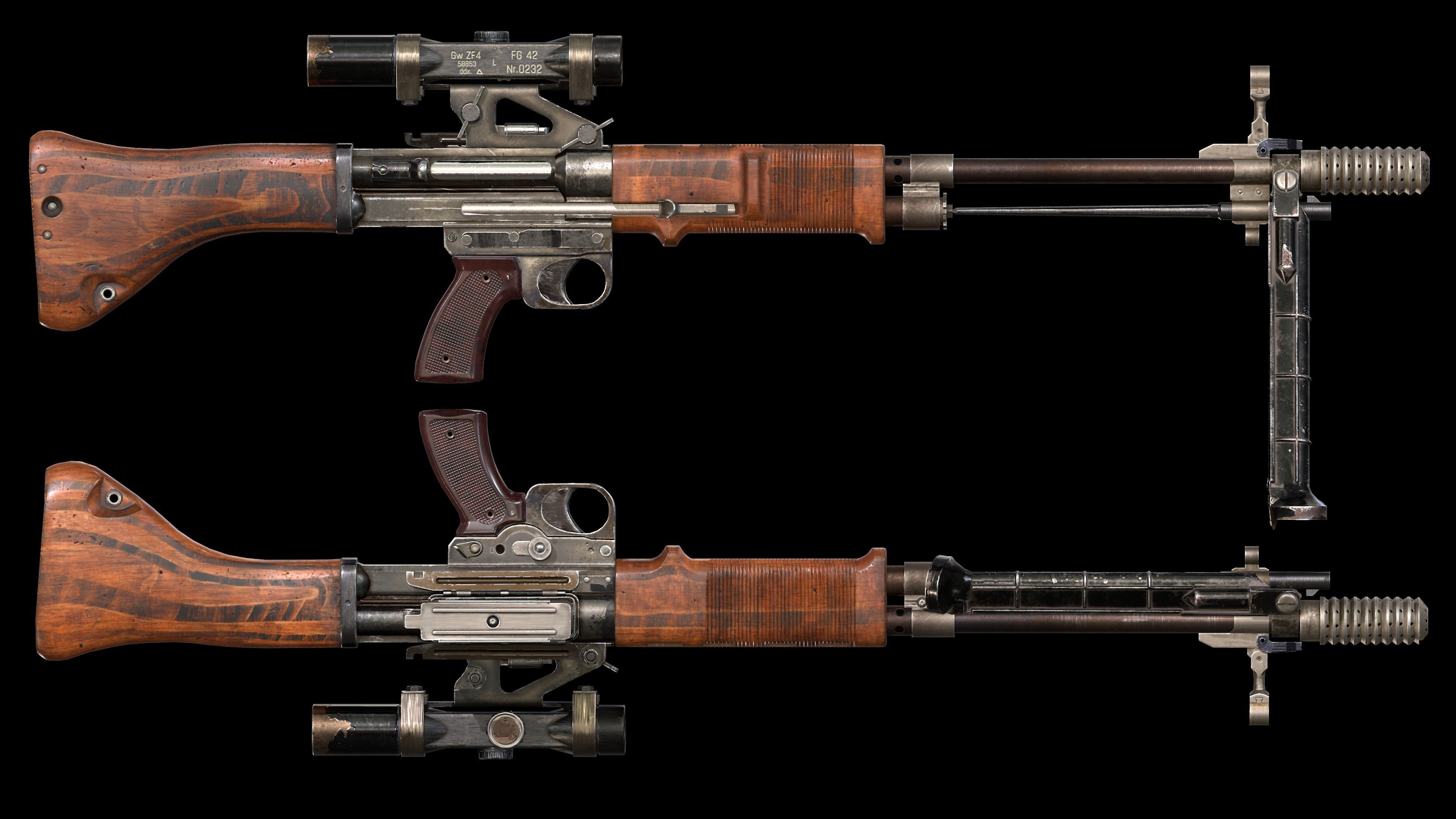 FG 42 Low-poly 3D model_9