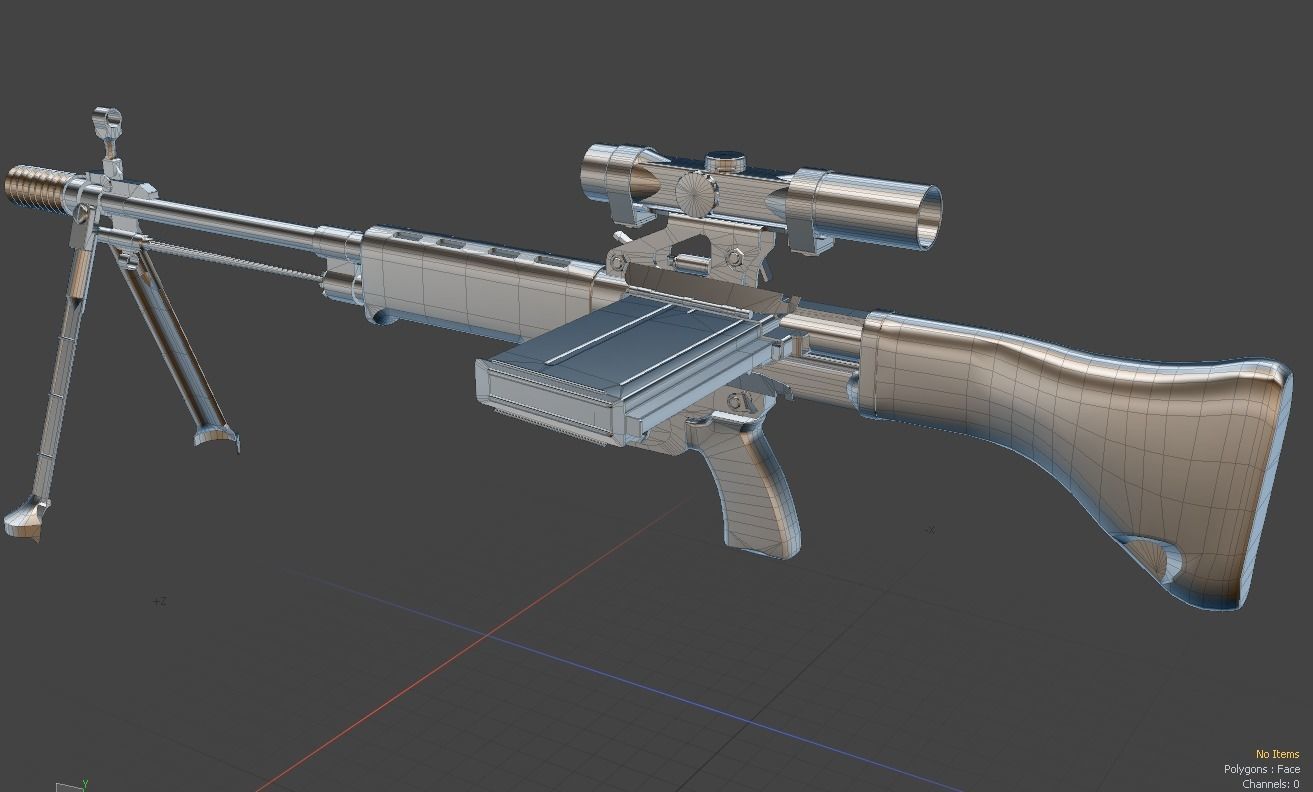 FG 42 Low-poly 3D model_15