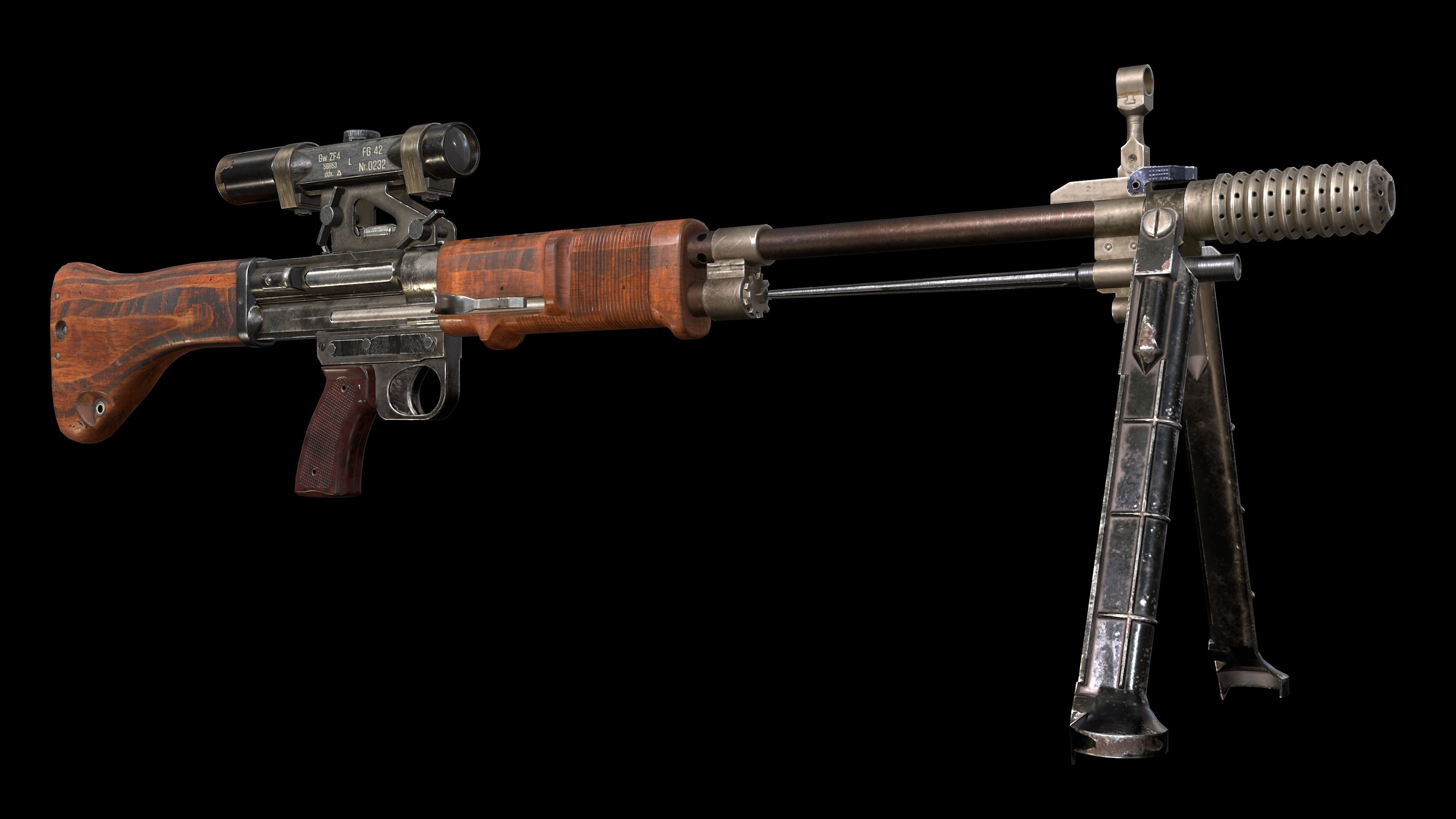 FG 42 Low-poly 3D model_4