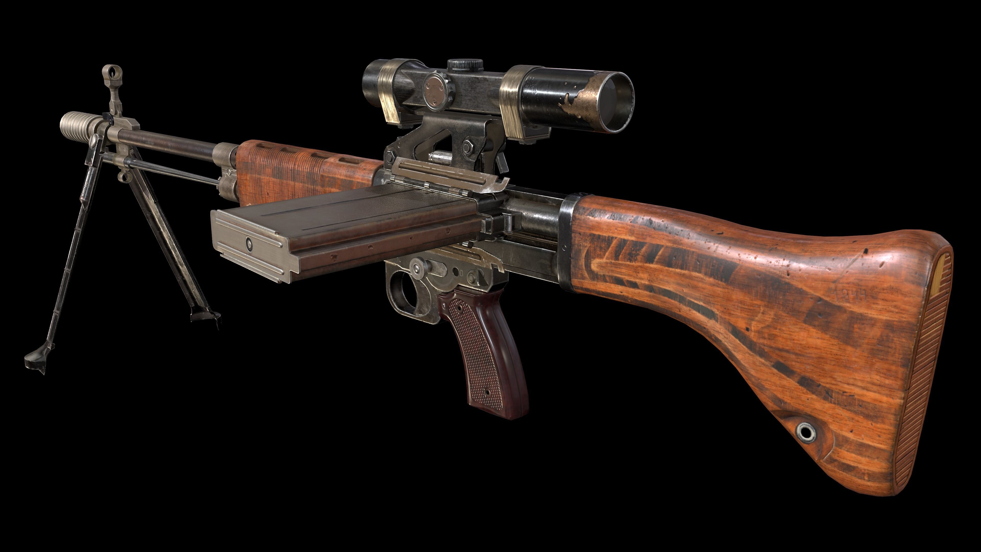 FG 42 Low-poly 3D model_3