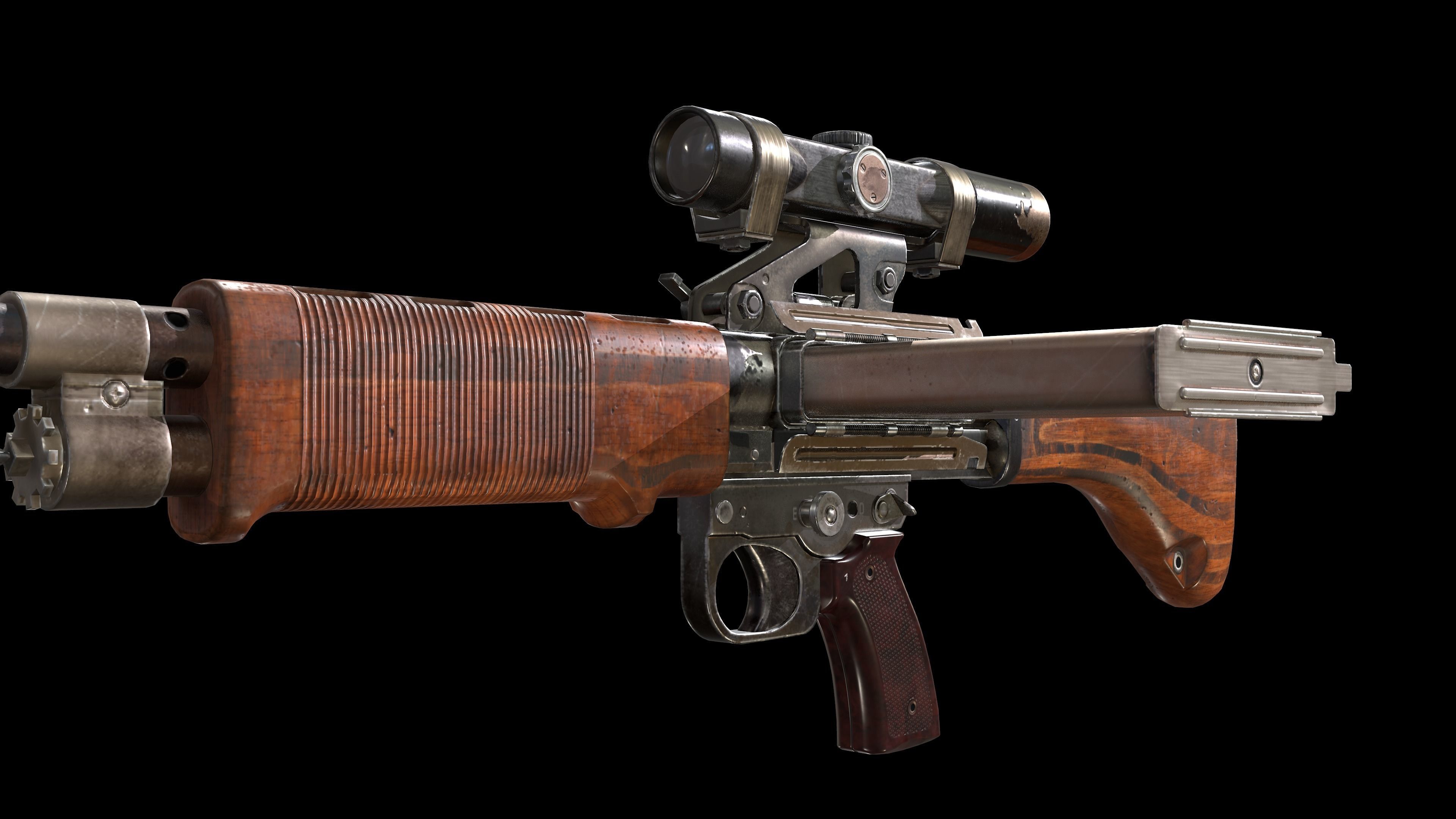FG 42 Low-poly 3D model_12